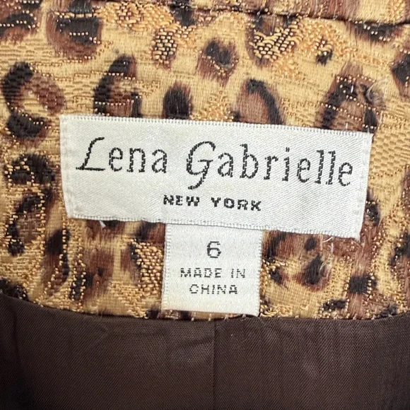 Vintage 90s Lena Gabrielle Cheetah Animal Print Women's Blazer - Size 6 - Picture 2 of 13